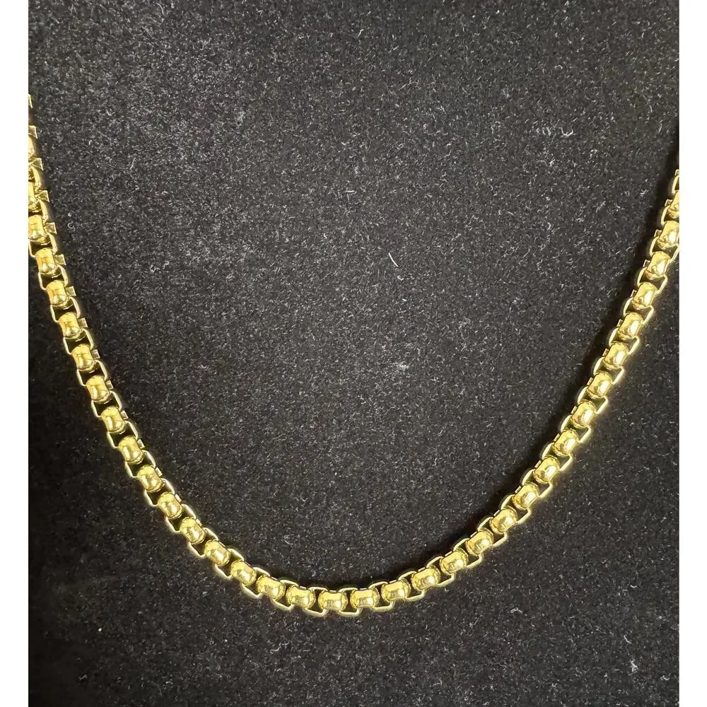 16 Inch Gold Rope Chain Necklace Stainless Steel Classic Twisted Rope N125 - Picture 2 of 4